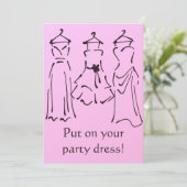 Prom-jurken Ontwerp aanpasbaar roze Kaart (Staand voorkant)