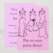 Prom-jurken Ontwerp aanpasbaar roze Kaart (Voorkant / Achterkant)