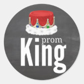 Prom King Ronde Sticker (Voorkant)