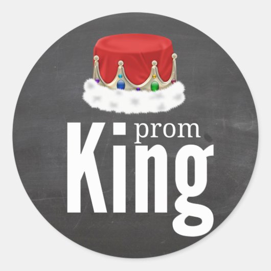 Prom King Ronde Sticker (Voorkant)