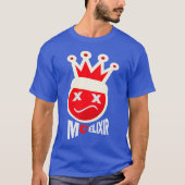 Prom King Signature Logo - Cream & Red op Blue T-shirt (Voorkant)