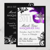Prom Masquerade Invitation Kaart (Voorkant / Achterkant)