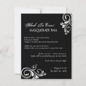 Prom Masquerade Invitation Kaart (Achterkant)