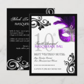 Prom Masquerade Invitation Kaart (Voorkant / Achterkant)