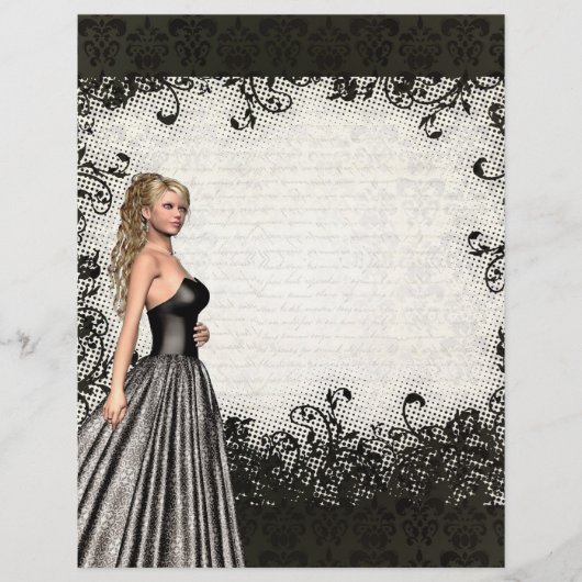 Prom-meisje in een zwarte jurk flyer (Voorkant)