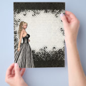 Prom-meisje in een zwarte jurk flyer (Hand)