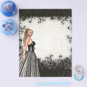 Prom-meisje in een zwarte jurk flyer (Enkel)