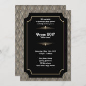 Prom met thema, zwart en goud, geweldige Gatsby Kaart (Voorkant / Achterkant)