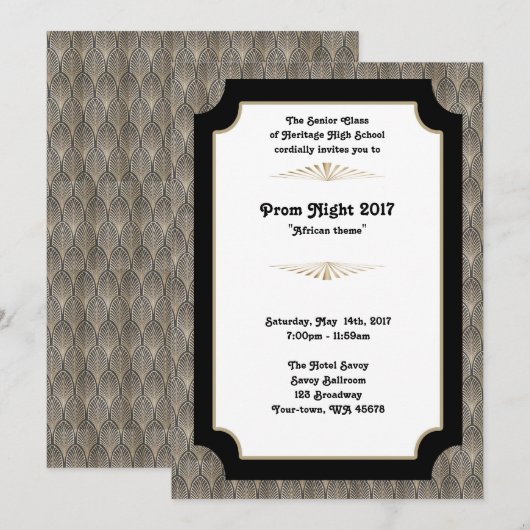 Prom Night, Afrikaans thema Kaart (Voorkant / Achterkant)