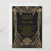 Prom Night, Art Deco goud zwart-Gatsby. Prom Kaart (Voorkant)