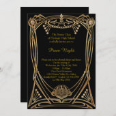 Prom Night, Art Deco goud zwart-Gatsby. Prom Kaart (Voorkant / Achterkant)