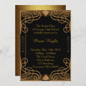 Prom Night Black & Gold Kaart (Voorkant / Achterkant)