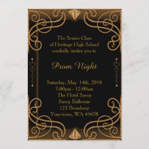 Prom Night Black & Gold Kaart