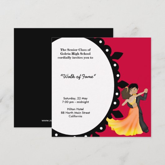 Prom Night Dance Kaart (Voorkant / Achterkant)