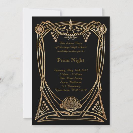 Prom Night elegant art-deco stijl Kaart (Voorkant)