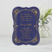 Prom Night Empire-stijl, gesmolten goud, marine, c Kaart (Staand voorkant)