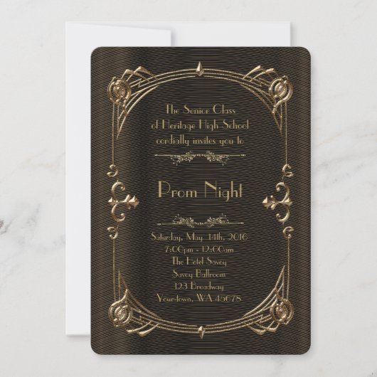 Prom Night Empire-stijl, gesmolten goud, zwart Kaart (Voorkant)