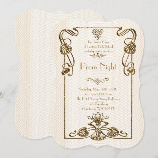 Prom Night Empire-stijl, smelt goud, wit Kaart (Voorkant / Achterkant)