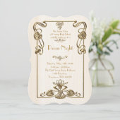 Prom Night Empire-stijl, smelt goud, wit Kaart (Staand voorkant)