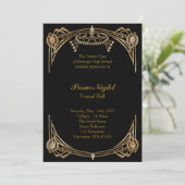 Prom Night, Formal Ball, zwart goud Kaart (Staand voorkant)