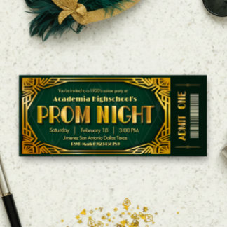 Prom Night - Gatsby Invitation Ticket Invitation Kaart