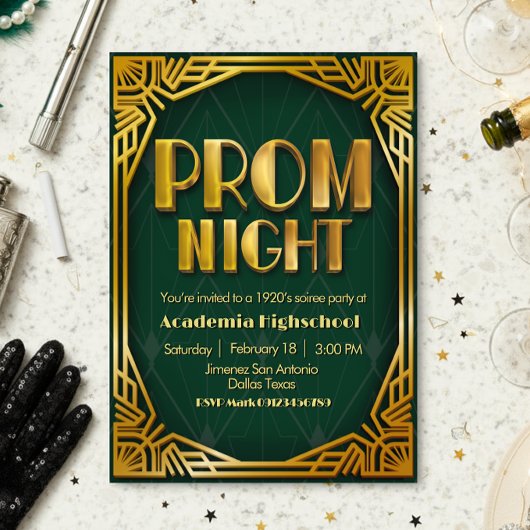 Prom Night - Gatsby Uitnodiging