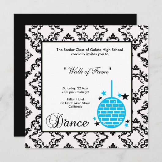 Prom Night Invitation Kaart (Voorkant / Achterkant)