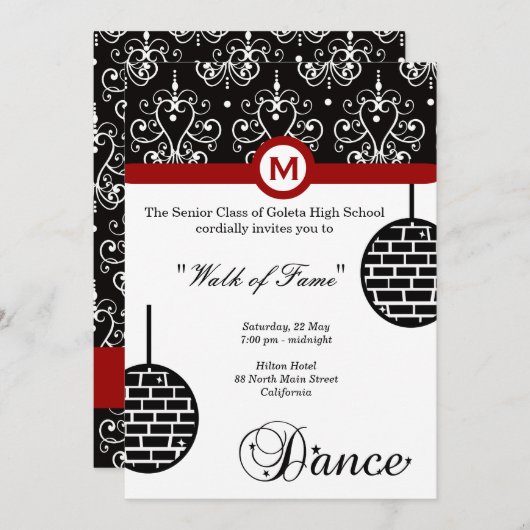 Prom Night Kaart (Voorkant / Achterkant)