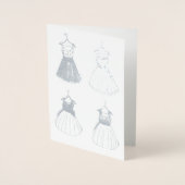  Prom Party Dress Retro  50s Mode Folie Kaarten (Voorkant)