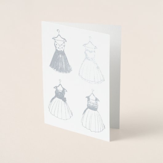  Prom Party Dress Retro  50s Mode Folie Kaarten (Voorkant)