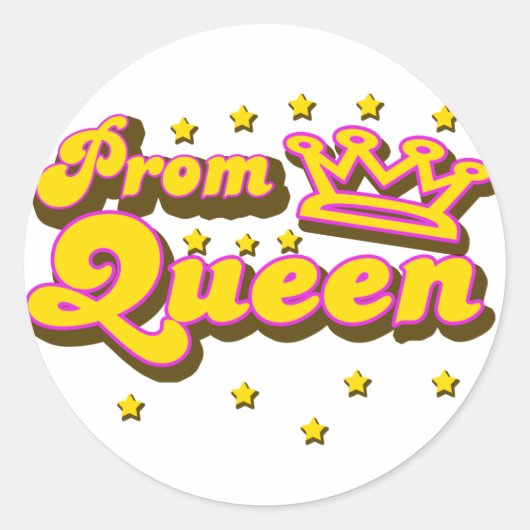 Prom Queen Ronde Sticker (Voorkant)