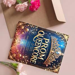 Prom Queencore Invitation: een prachtig koninklijk Kaart