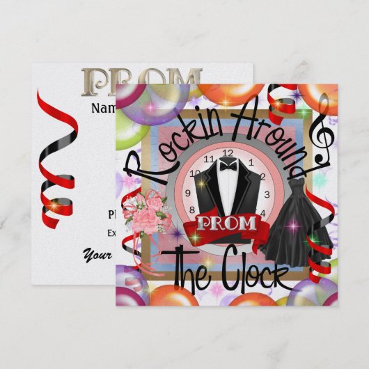 PROM Rockin' Around the Clock Party beroemd gemaak Kaart (Voorkant / Achterkant)
