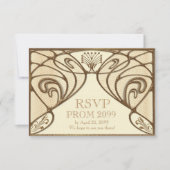 PROM RSVP, Great Gatsby, goud op ivoor Kaart (Voorkant)