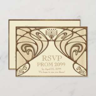 PROM RSVP, Great Gatsby, goud op ivoor Kaart