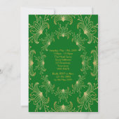 Prom Senior, Art Deco, Flowers Stylized, emerald Kaart (Achterkant)