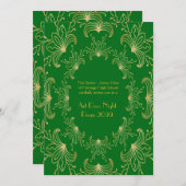 Prom Senior, Art Deco, Flowers Stylized, emerald Kaart (Voorkant / Achterkant)