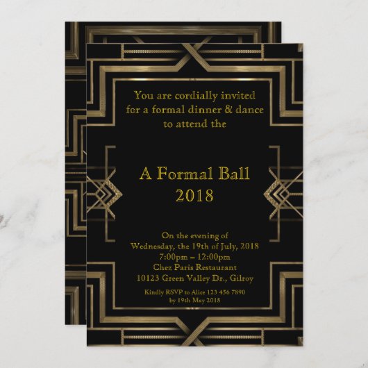 Prom Senior Form, geweldige Gatsby-stijl Kaart (Voorkant / Achterkant)