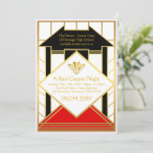 Prom Senior, Gatsby-stijl, rood tapijt gestileerd Kaart (Staand voorkant)