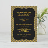 Prom senior, Gatsby-stijl, zwart & goud, back gold Kaart (Staand voorkant)