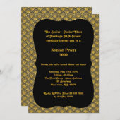 Prom senior, Gatsby-stijl, zwart & goud, back gold Kaart (Voorkant / Achterkant)
