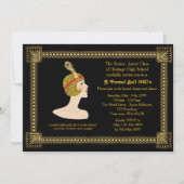 Prom senior, Gatsby-stijl, zwart & goud, monogram Kaart (Voorkant)