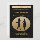 Prom senior, Gatsby-stijl, zwart & goud, tekst ter Kaart (Voorkant)