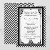 Prom senior, Gatsby-stijl, zwart-wit, lijst Kaart (Voorkant / Achterkant)