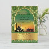 Prom Senior-Junior, Arabisch, groen goud Kaart (Staand voorkant)