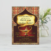 Prom Senior-Junior, Arabisch, rood en goud Kaart (Staand voorkant)