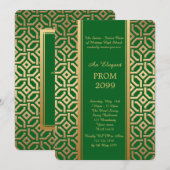 Prom Senior-Junior, Black Gold Geometric Emerald Kaart (Voorkant / Achterkant)