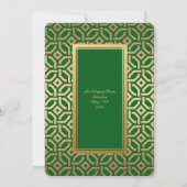 Prom Senior-Junior, Black Gold Geometric Emerald Kaart (Achterkant)