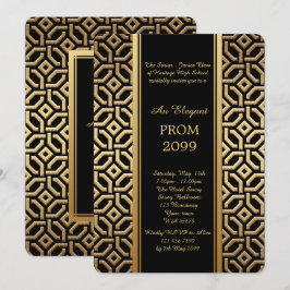 Prom Senior-Junior, Black Gold Geometric Emperor Kaart