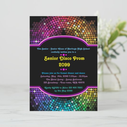 Prom senior junior, Disco, Gatsby stijl, Disco lig Kaart (Staand voorkant)